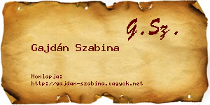 Gajdán Szabina névjegykártya